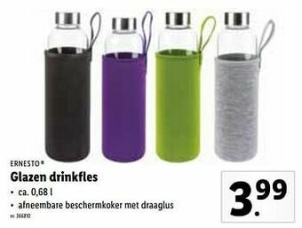 Glazen drinkfles