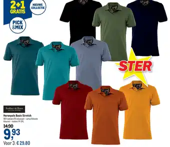 Tailor & Son Herenpolo Basic Stretch M-3XL