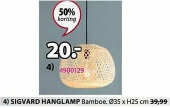 Jysk Sigvard hanglamp aanbieding