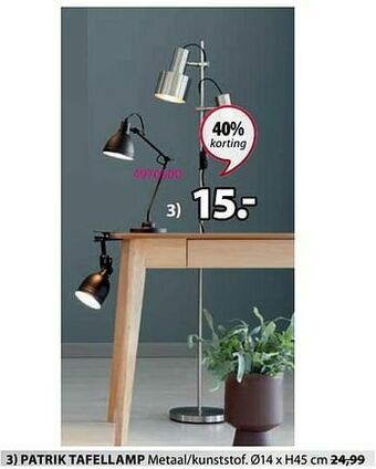 Jysk Patrik tafellamp aanbieding
