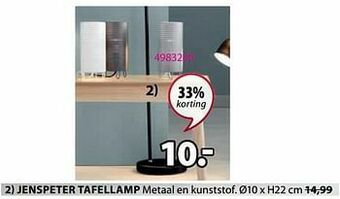 Jysk Jenspeter tafellamp aanbieding