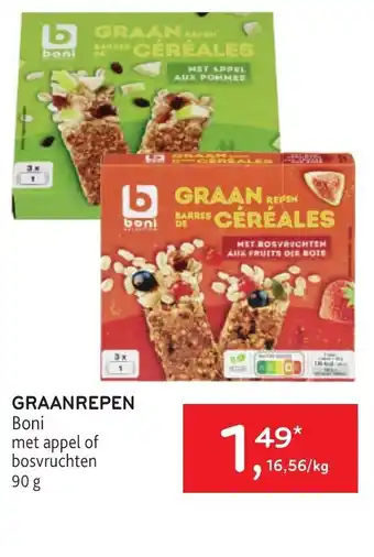 Alvo Boni graanrepen 90g aanbieding