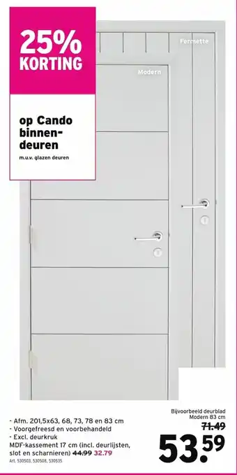 Bijvoorbeeld deurblad Modern 83 cm