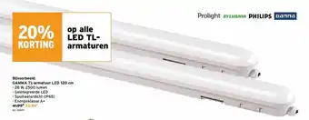 GAMMA Gamma TL-armatuur LED 120cm aanbieding