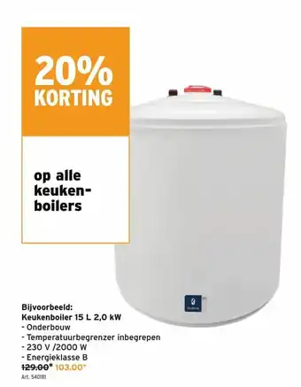 GAMMA Keukenboiler 15 L 2,0 kW aanbieding