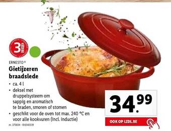 Lidl Ernesto gietijzeren braadslede aanbieding