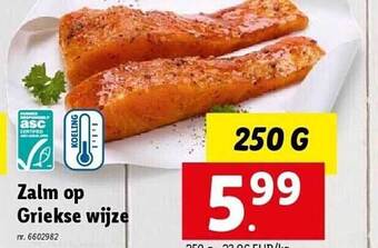 Lidl Zalm op griekse wijze aanbieding