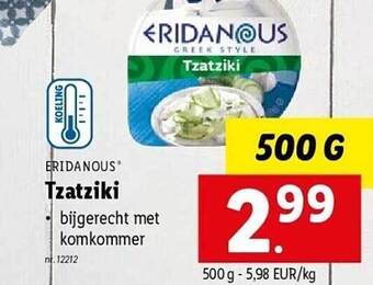 Lidl Eridanous tzatziki aanbieding