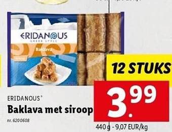 Lidl Eridanous baklava met siroop aanbieding
