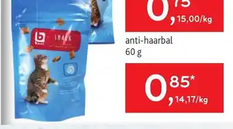 Alvo Boni Kattensnacks Anti-Haarbal 60g aanbieding