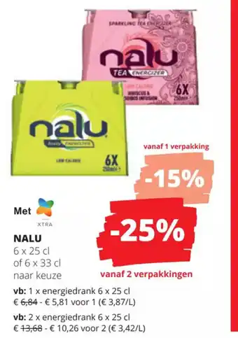 Spar Colruyt Nalu 6 x 25cl of 6 x 33cl aanbieding