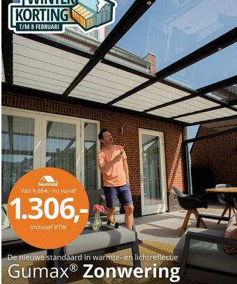 Tuinmaximaal Gumax Zonwering aanbieding