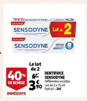 Dentifrice sensodyne 2 x 75ml