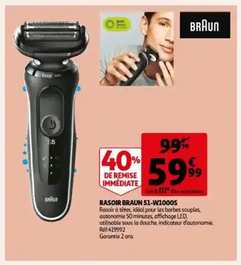 Auchan Rasoir braun 51-W1000S ref. 419992 aanbieding