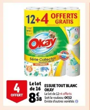 Essuie tout bblanc okay 12+4 offerts, le lot de 16