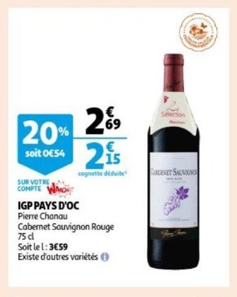 Auchan Igp pays d'oc 75cl aanbieding