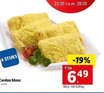 Lidl Cordon bleus aanbieding