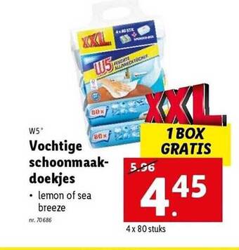 Lidl W5 vochtige schoonmaakdoekjes aanbieding
