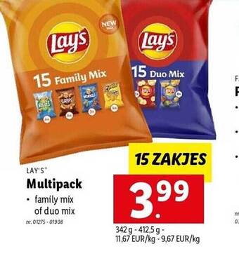 Lidl Lay's multipack aanbieding