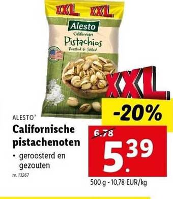 Lidl Californische pistachenoten aanbieding