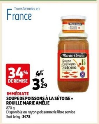 Marie Amelie Soupe De Poissons A La Setoise + Rouille 870g