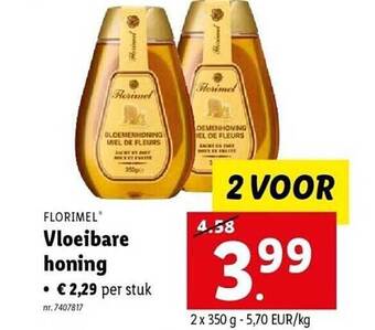 Lidl Florimel vloeibare honing aanbieding
