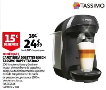 Auchan Tassimo Happy TAS1002 Cafetiere a Dosettes Bosch aanbieding