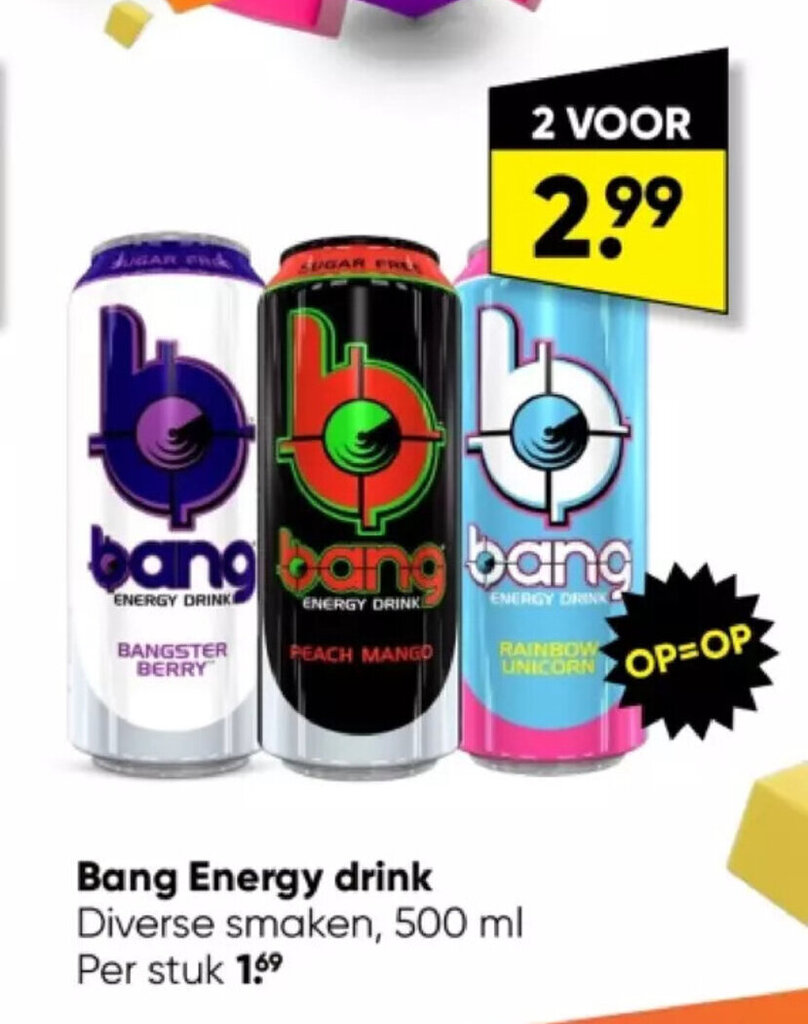 Bang Energy Drink Diverse Smaken 500ml 2 Voor promotie bij Big Bazar