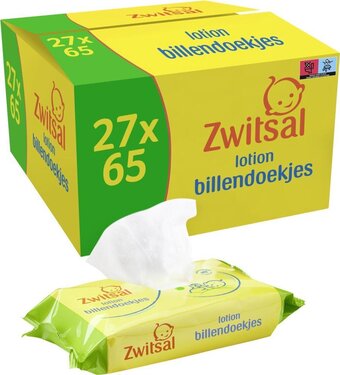 Bol.com Zwitsal lotion billendoekjes alcoholvrij - 1755 doekjes - voordeelverpakking aanbieding