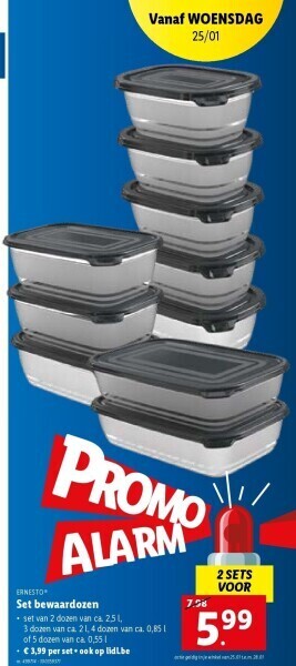 Lidl Set bewaardozen aanbieding