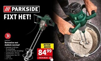 Lidl Betonmixer met dubbele roerstaaf aanbieding