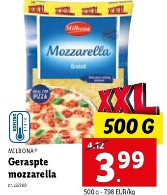 Lidl Geraspte mozzarella aanbieding