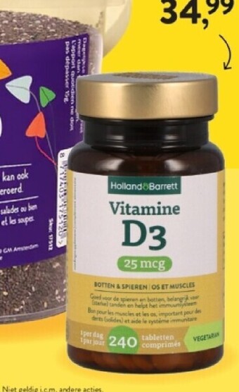 Holland & Barrett Vitamine d3 25 mcg aanbieding