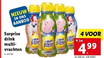 Lidl Surprise drink multivruchten aanbieding