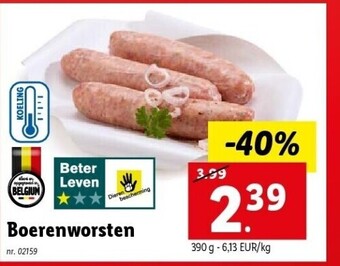 Lidl Boerenworsten aanbieding