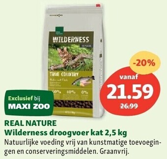 Maxi Zoo Real nature wilderness droogvoer kat 2,5 kg aanbieding