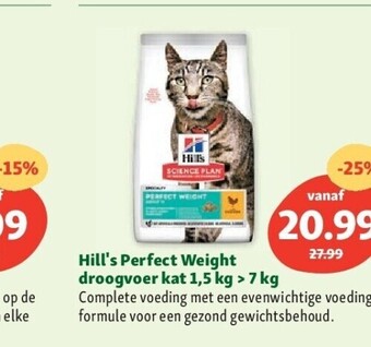 Maxi Zoo Hill's perfect weight droogvoer kat 1,5 kg > 7 kg aanbieding