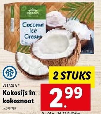 Lidl Kokosijs in kokosnoot aanbieding