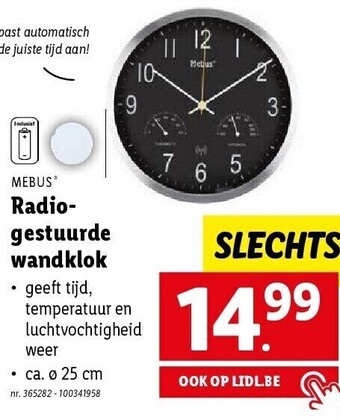 Lidl Radiogestuurde wandklok aanbieding