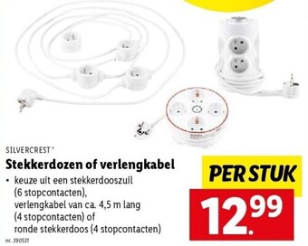 Lidl Stekkerdozen of verlengkabel aanbieding
