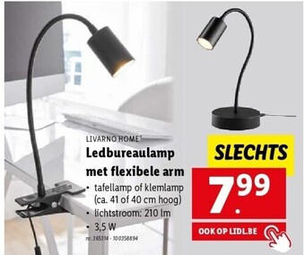 Ledbureaulamp met flexibele arm