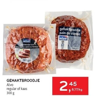 Alvo Gehaktbroodje alvo regular of kaas 300 g aanbieding