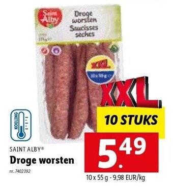 Lidl Droge worsten aanbieding