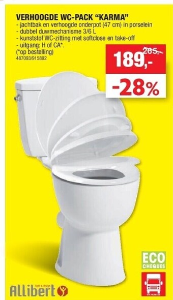 Hubo Verhoogde wc-pack “karma” aanbieding