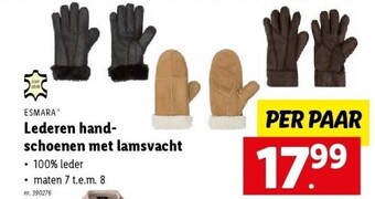 Lidl Lederen handschoenen met lamsvacht aanbieding