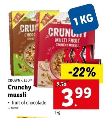 Lidl Crunchy muesli aanbieding