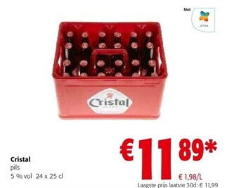 Colruyt Cristal pils 5 % vol 24 x 25 cl aanbieding