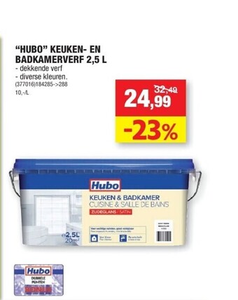Hubo “hubo” keuken- en badkamerverf 2,5 l aanbieding