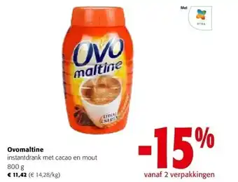 Colruyt Ovomaltine instantdrank met cacao en mout 800 g aanbieding