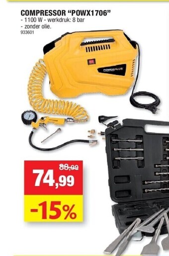 Hubo Compressor “powx1706” aanbieding